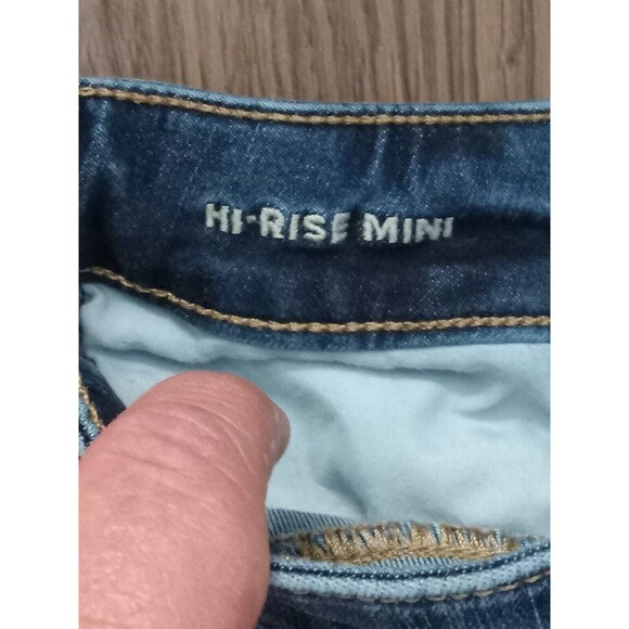 American Eagle Next Level stretch Mini Skirt Womens Size 4 Raw Hem High Rise - Picture 7 of 8